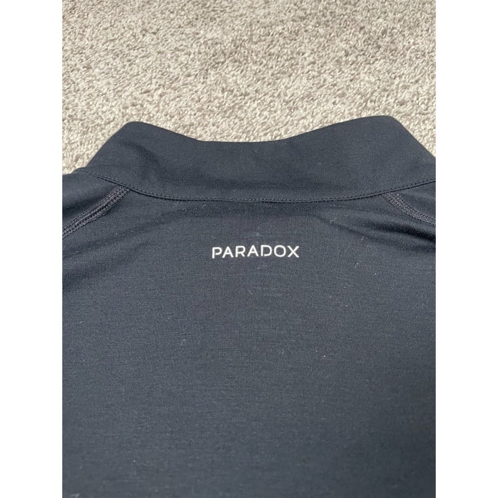 Paradox Shirt Mens XL Black 1/4 Zip Merino Wool Pullover Preppy Layer Repreve - Picture 7 of 9